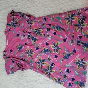 Bright Pink Dress with Lillies Chic Soul NWOT